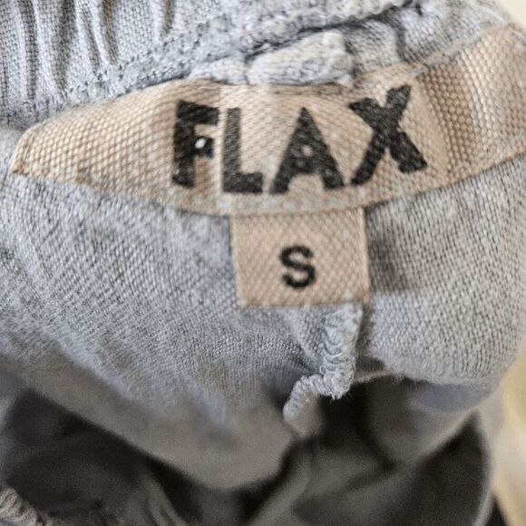 Flax Small Pull-on Lagenlook 100% Linen Wide Leg Pants with Cargo Pockets Womens - Picture 4 of 4